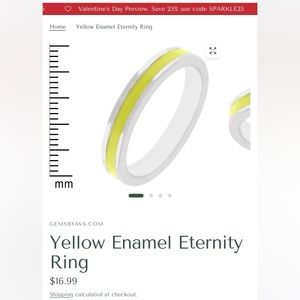 Eternity Ring - yellow enamel. Size 6.